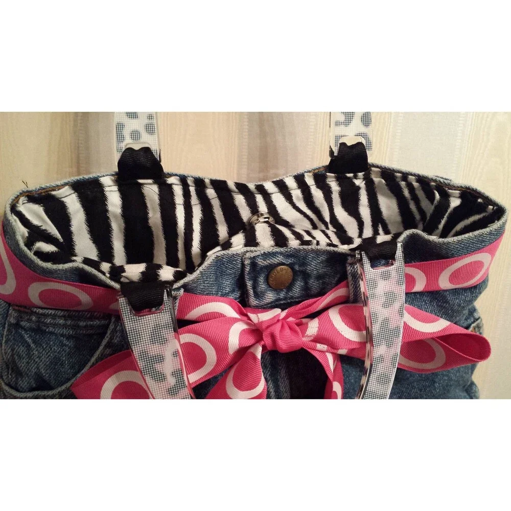 REAL Blue Denim LEGENDARY GOLD Short Shorts PURSE HANDBAG SUPER COOL !! - Picture 10 of 12
